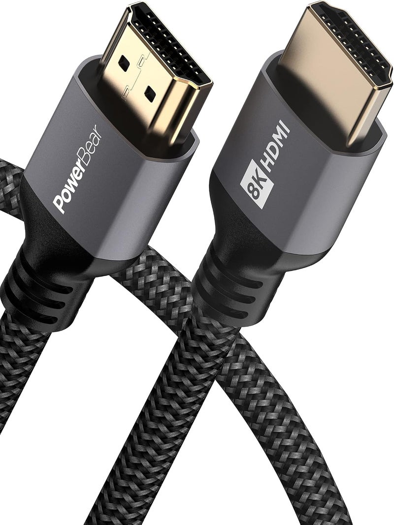 PowerBear 4K HDMI Cable 25 ft [2 Pack] High Speed, Braided Nylon & Gold Connectors, 4K @ 60Hz, Ultra HD, 2K, 1080P, ARC & CL3 Rated | for Laptop, Monitor, PS5, PS4, Xbox One, Fire TV, Apple TV & More - Image 1