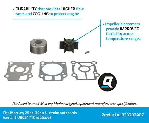 Quicksilver 8M0208905 Water Pump Repair Kit for Select Mercury or Mariner 2530hp 4Stroke Outboards - Image 3