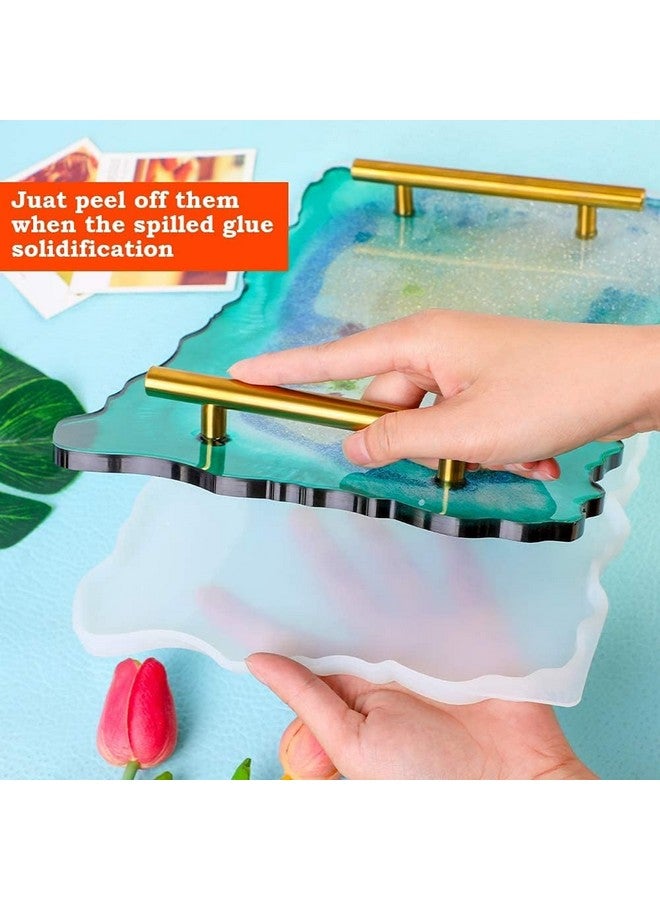 AmigozZ أميغوز (9 × 12 بوصة، صينية مستطيلة) قالب صينية سيليكون ريزين، قالب صينية غير منتظمة كبير، قالب ريزين إبوكسي سهل الإزالة، قوالب سيليكون لصنع صينية أجات مزيفة، لوح تقديم، صينية فواكه، إلخ - Image 5