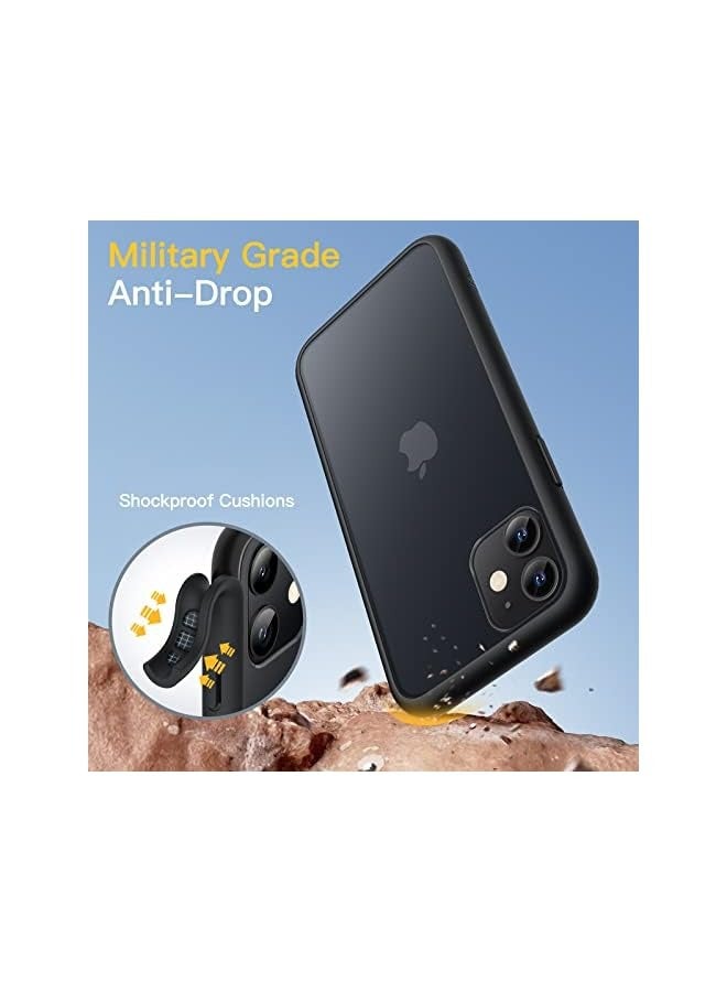جي تيك حافظة JETech غير لامعة لهاتف iPhone 11 مقاس 6.1 بوصة، حماية من السقوط بدرجة عسكرية مقاومة للصدمات، غطاء هاتف خلفي شفاف بلوري، مضاد لبصمات الأصابع (أسود) - Image 3