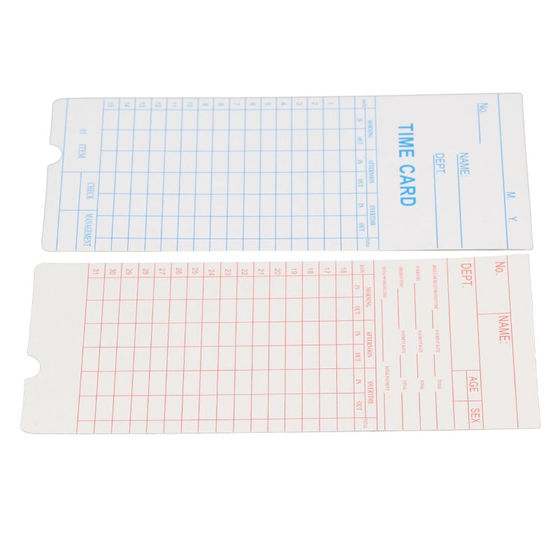 100 Pcs Dual Sided Employee Time Cards 7.09 x 3.27 Inches for Attendance Machine Office Factory Tracking System - Image 4