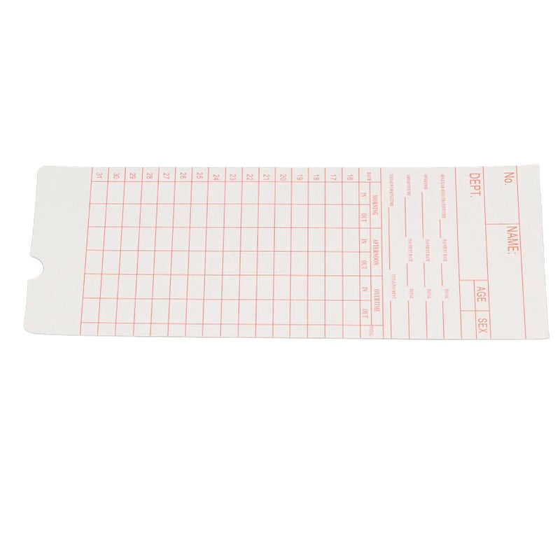 100 Pcs Dual Sided Employee Time Cards 7.09 x 3.27 Inches for Attendance Machine Office Factory Tracking System - Image 5