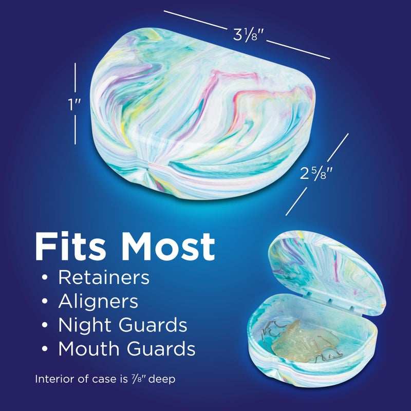 Practicon Marble Retainer Cases, Orthodontic Aligner Case, Mouth Guard Holder (3 Pack) Ocean - Image 5