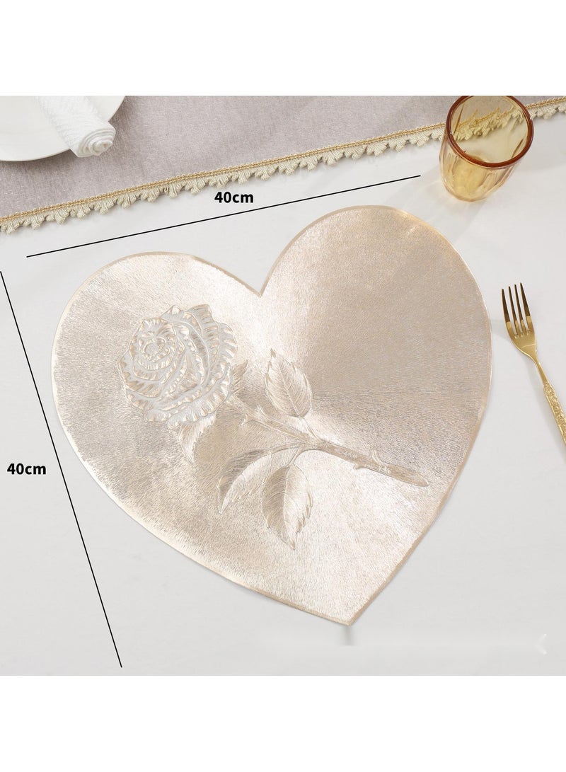 Beauenty The heart-shaped rose placemat is heat-proof, water-proof and oil-proof - Image 3