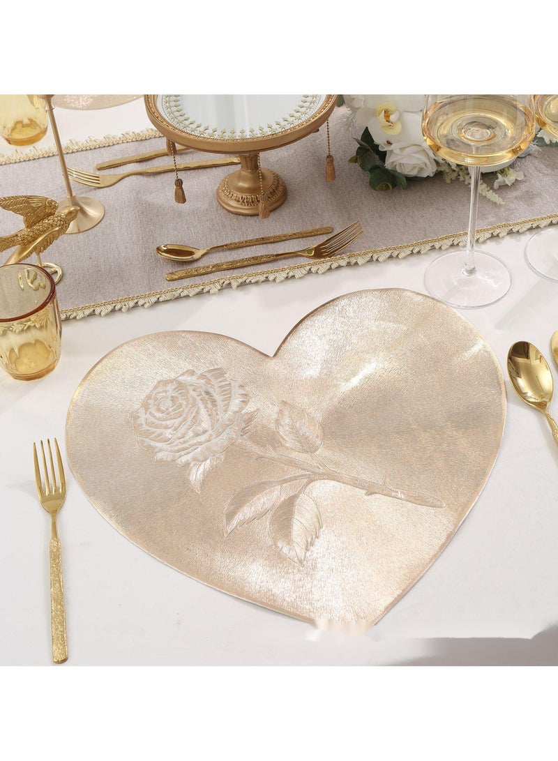 Beauenty The heart-shaped rose placemat is heat-proof, water-proof and oil-proof - Image 4