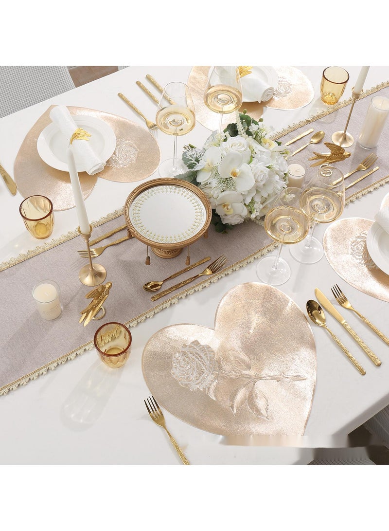 Beauenty The heart-shaped rose placemat is heat-proof, water-proof and oil-proof - Image 2