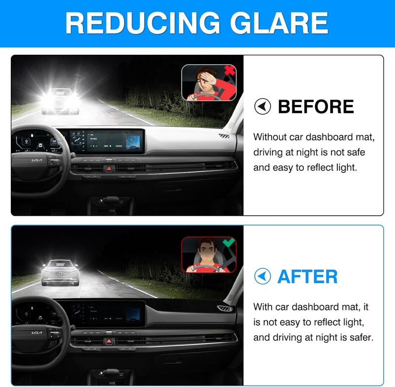 Autorder Dashboard Cover Mat for Kia K4 2025 2026 Accessories Dash Cover Upgrade Velvet Dash Mat Sunshade Glare UV Rays Protector - Image 4