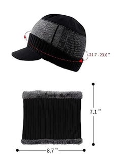 SYOSI Winter Hats for Men, 2 Piece Knit Men Hats Warmer Set, Winter Beanie Hat Scarf Skull Cap Set, Knit Thick Fleece Lined Warm Beanie Scarf Set, Winter Hat and Scarf  - Image 5