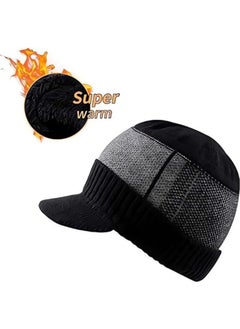 SYOSI Winter Hats for Men, 2 Piece Knit Men Hats Warmer Set, Winter Beanie Hat Scarf Skull Cap Set, Knit Thick Fleece Lined Warm Beanie Scarf Set, Winter Hat and Scarf  - Image 4