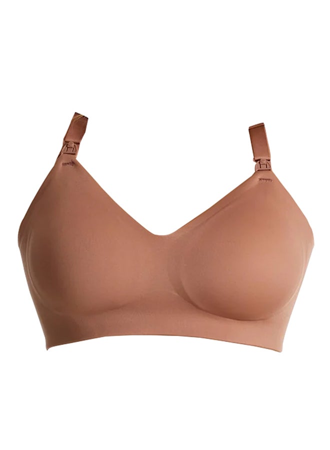Momcozy Maternity & Nursing Bra - Omni - Ultra Soft - YN21 - Brown - L  - Image 1