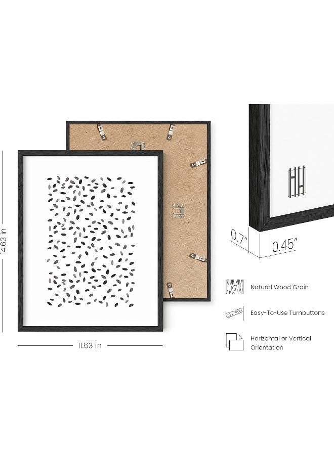 Home Trove Black And White Abstract Wall Art - Set Of 4 Minimalist Black And White Posters For Walls, Aesthetic Contemporary Posters For Bedroom (Black Frame, 11X14) - Image 3