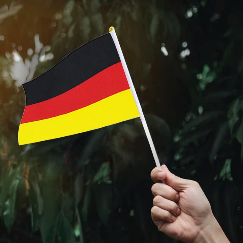 mflagperft German Flag German Flag, Small Mini Handheld German Flags on Stick, Ideal for Party Parades Sports Events Patriotic Festival Decorations - Image 5