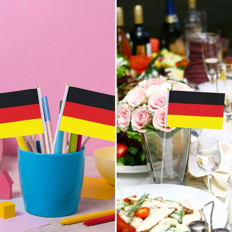 mflagperft German Flag German Flag, Small Mini Handheld German Flags on Stick, Ideal for Party Parades Sports Events Patriotic Festival Decorations - Image 4
