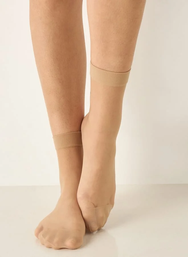 Celeste Solid Ankle Length Socks with Elasticated Waistband