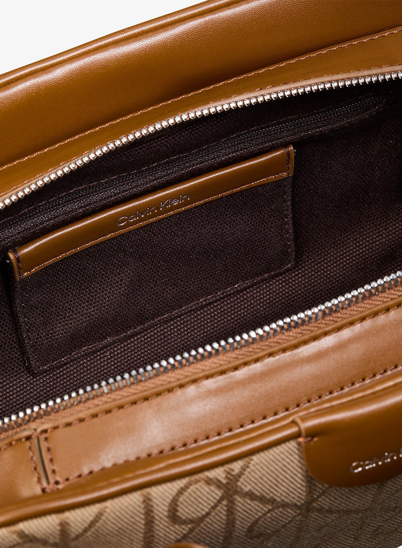 CALVIN KLEIN Emblem Jacquard Extended Side Shoulder Bag - Image 3