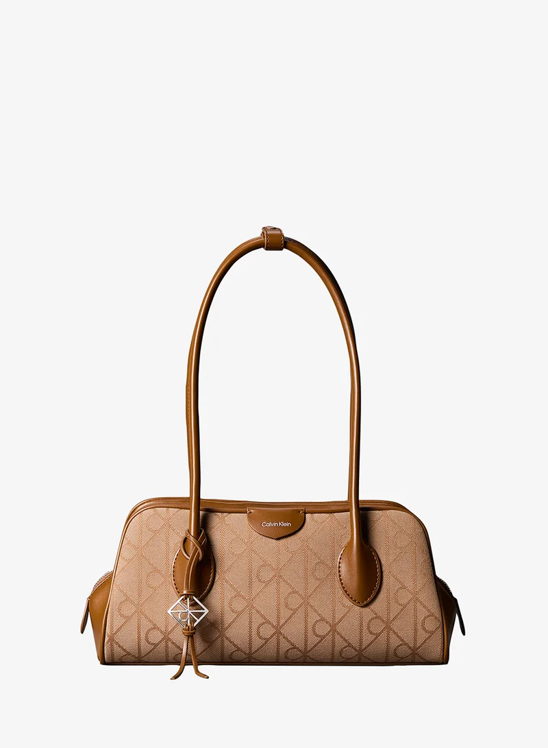 Emblem Jacquard Extended Side Shoulder Bag