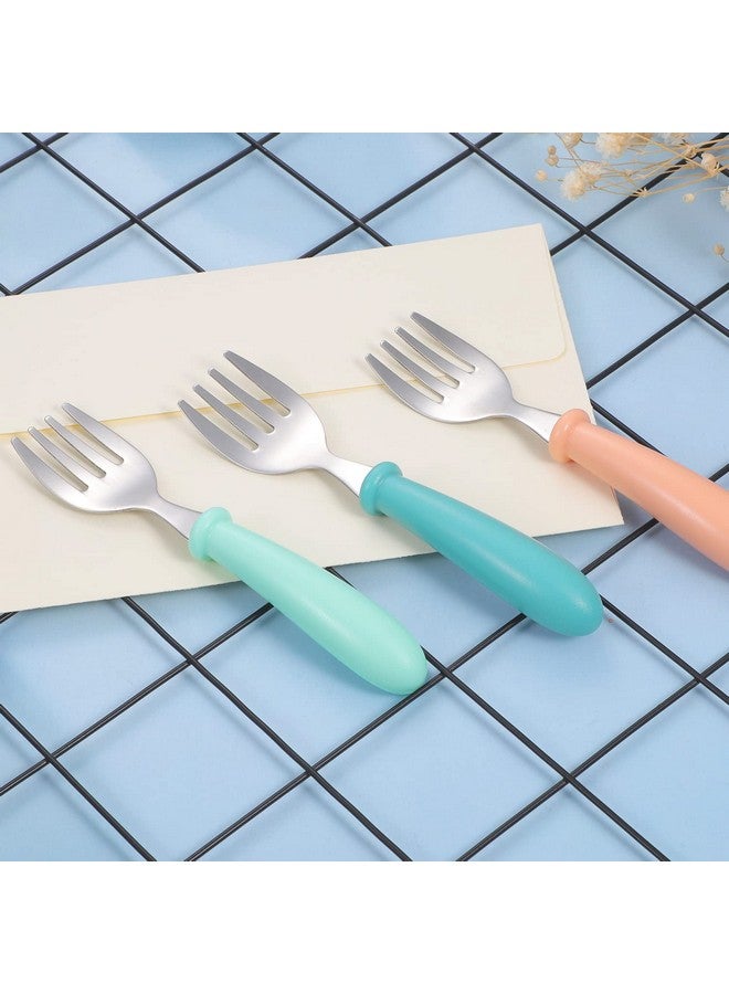 Pimoys 6 Pieces Toddler Forks Baby Forks Kids Forks With Round Handle Stainless Steel Toddler Utensils Baby Silverware Metal Cutlery Set Bpa Free Dishwasher Safe - Image 3