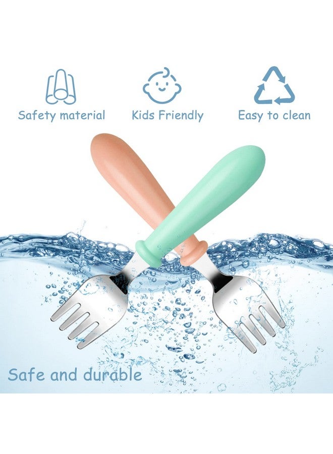 Pimoys 6 Pieces Toddler Forks Baby Forks Kids Forks With Round Handle Stainless Steel Toddler Utensils Baby Silverware Metal Cutlery Set Bpa Free Dishwasher Safe - Image 2