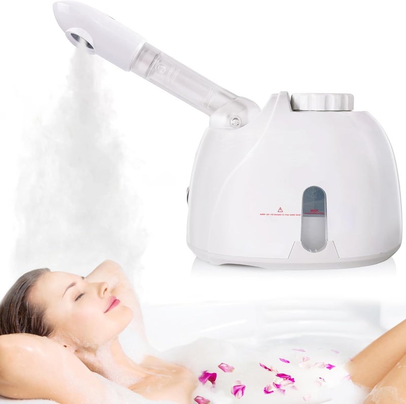 Qtavia Facial Steamer K33S Face Nose and Cough Steam Vaporizer Nozzle Inhaler Facial Sauna and Facial Steamer Machine for Adults and Kids Menand Women MultiPurpose Steamer White A - Image 1