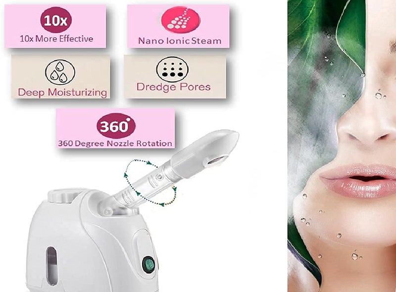 Qtavia Facial Steamer K33S Face Nose and Cough Steam Vaporizer Nozzle Inhaler Facial Sauna and Facial Steamer Machine for Adults and Kids Menand Women MultiPurpose Steamer White A - Image 2