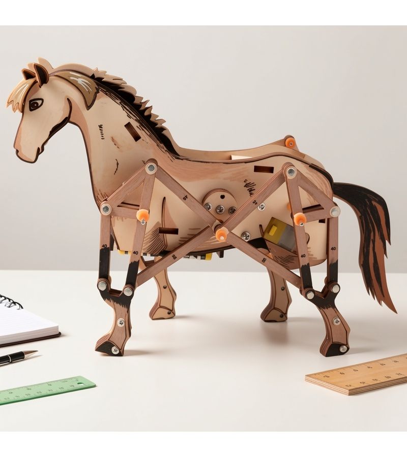Mechanical Horse Physics Education Experiment Steam Puzzle 1pc Desktop Ornament - Image 2