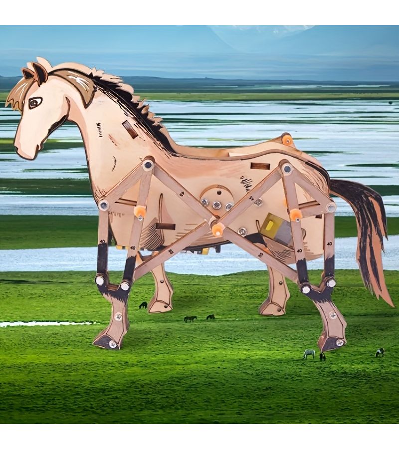 Mechanical Horse Physics Education Experiment Steam Puzzle 1pc Desktop Ornament - Image 1