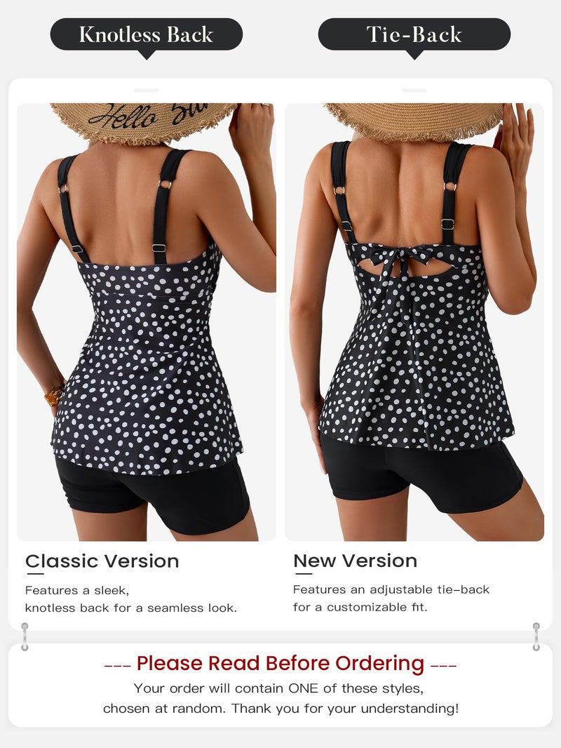 B2prity Tankini Swimsuits for Women Tummy Control Two Piece Modest Bathing Suits Floral Skirt Top with Boyshorts - Image 4