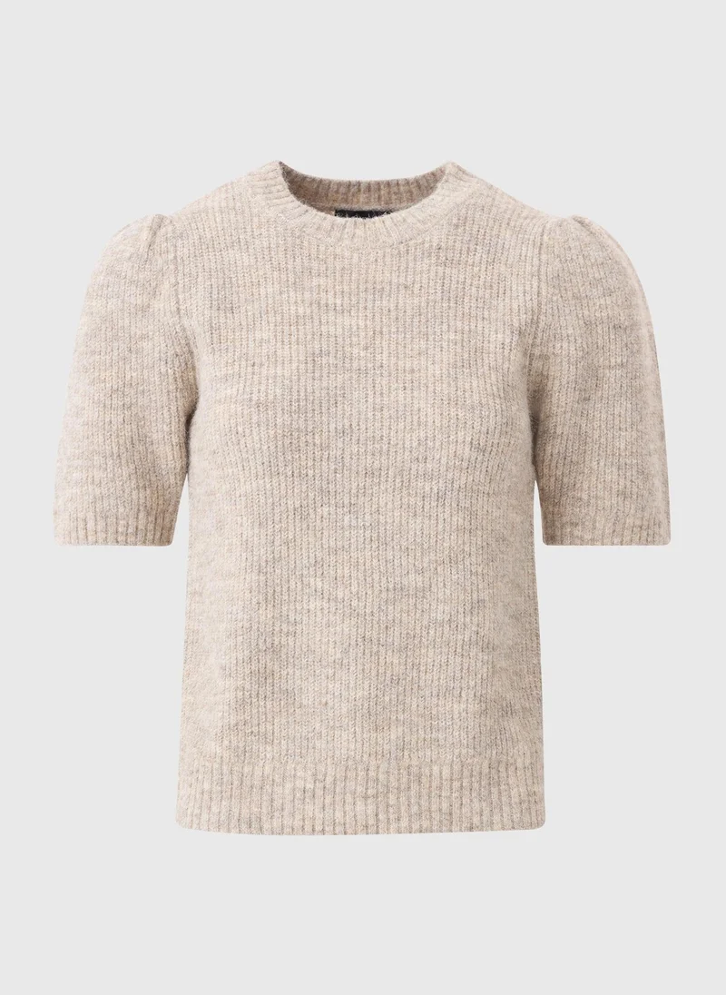 Matalan Et Vous Taupe Fluffy Knit T-Shirt