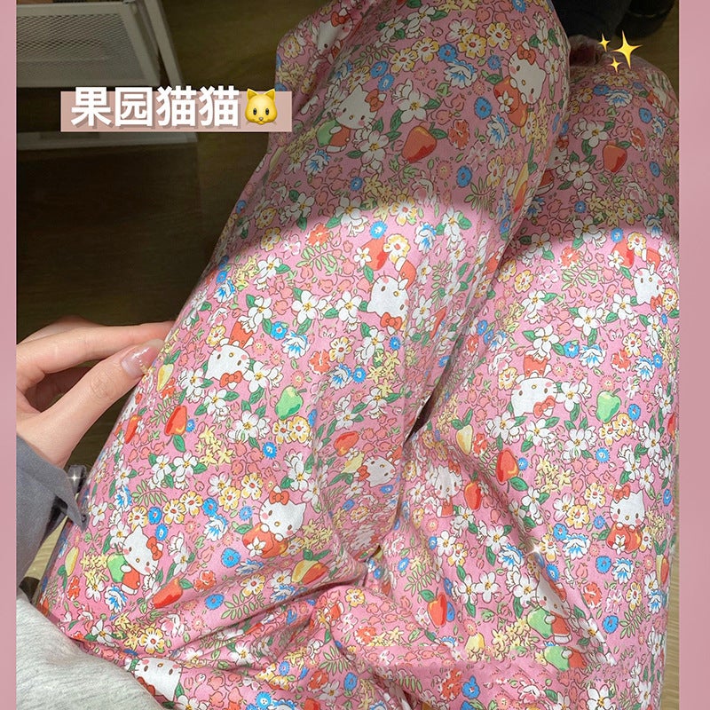 Hello Kitty Ins Style Cartoon Japanese-Style Pajama Pants For Female Students Early Autumn Mosquito-Proof Pants Cute Dormitory Casual Pants Walking Pants - Image 4