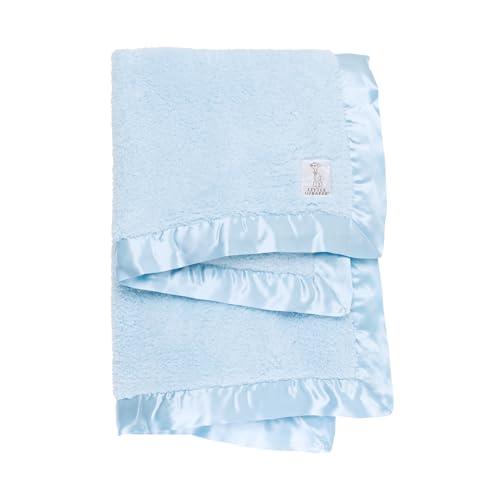 Little Giraffe Baby Blanket Chenille Soft Blanket with Satin Trim Baby Stroller Blanket Newborn Baby Essentials Gifts 29 x 35 Blue