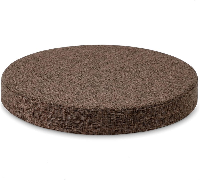 Tromlycs Round Chair Seat Cushion Pad 16 inch for Circle Bistro Chairs Non Slip Foam Cushion Brown - Image 1