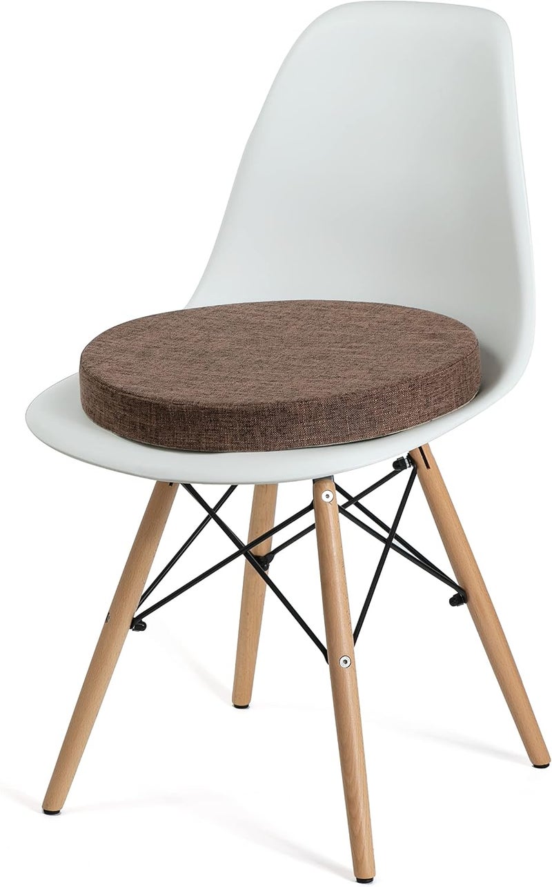 Tromlycs Round Chair Seat Cushion Pad 16 inch for Circle Bistro Chairs Non Slip Foam Cushion Brown - Image 4