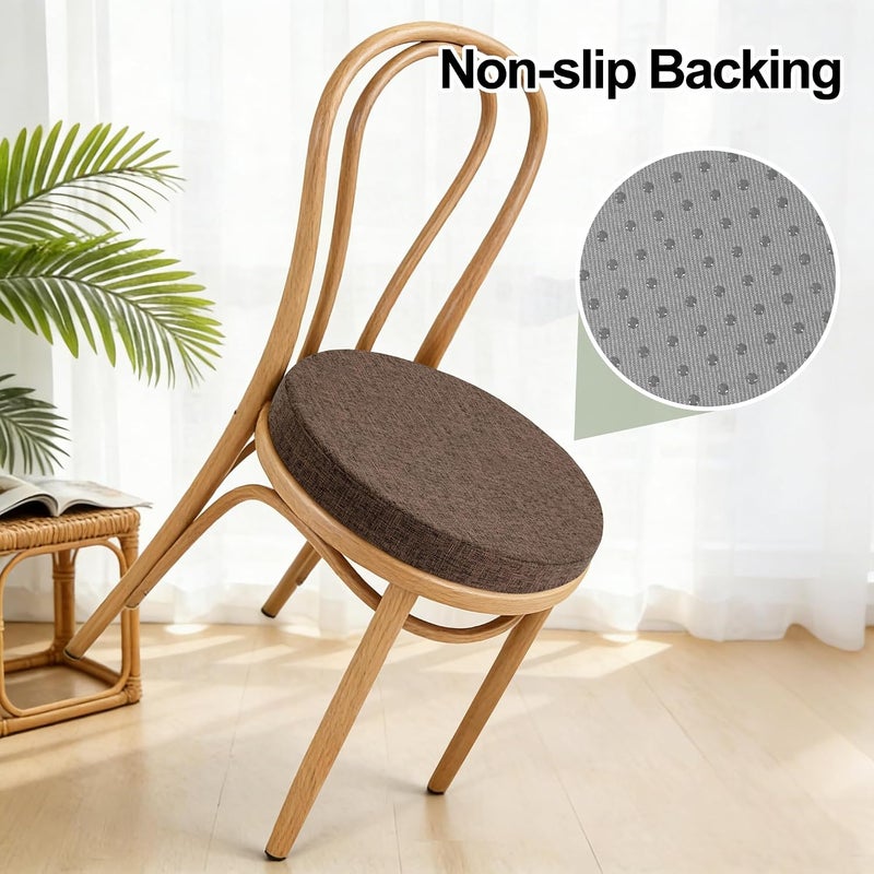 Tromlycs Round Chair Seat Cushion Pad 16 inch for Circle Bistro Chairs Non Slip Foam Cushion Brown - Image 5