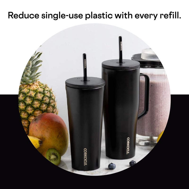 Corkcicle Cold Cup XL - Insulated Tumbler with Handle - Keeps Drinks Cold 12 Hours - Triple-Insulated - Spill-Proof Lid - Summer Drinkware Gift - Keeps Drinks Ice Cold - 30 oz - Black - Image 5