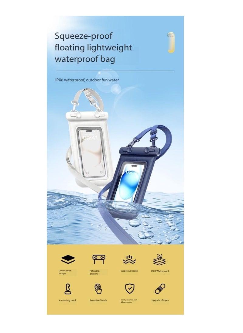 CityRiya-Long 2Pcs Floating Waterproof Phone Pouch Set - Touch-Sensitive Floating Dry Bag, IPX8 Certified Underwater Case with Buoyancy Design for Phones up to 7.2'' - Ideal for Swimming, Diving, Beach & Water Sports - Leak-Proof, Shockproof & Universal Fit（D012-3-Pink）  - Image 3