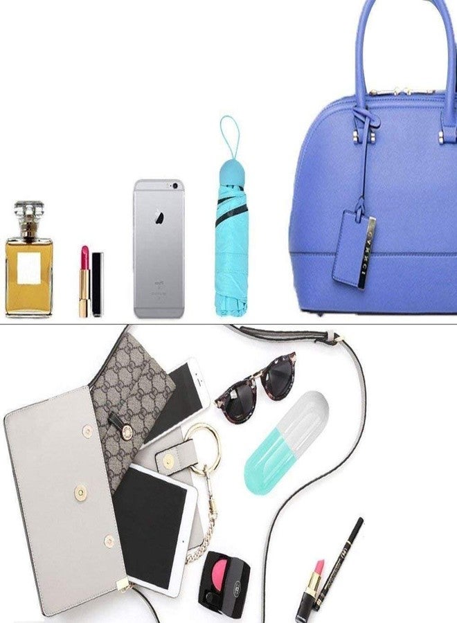 TECH LOGO ELECTRONICS مظلة صغيرة وخفيفة الوزن مضادة للأشعة فوق البنفسجية من TECH LOGO ELECTRONICS مع حافظة لطيفة على شكل كبسولة | مظلة جيب صغيرة قابلة للطي بخمسة أحجام، محمولة وخفيفة الوزن للأطفال والكبار - Image 5