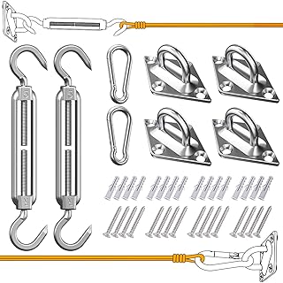 EVERSEE EVERSEE Sun Shade Sail Hardware Kit 5 inch 304 Stainless Steel for Rectangular/Square/Triangle Sun Shade Sail  - Image 1