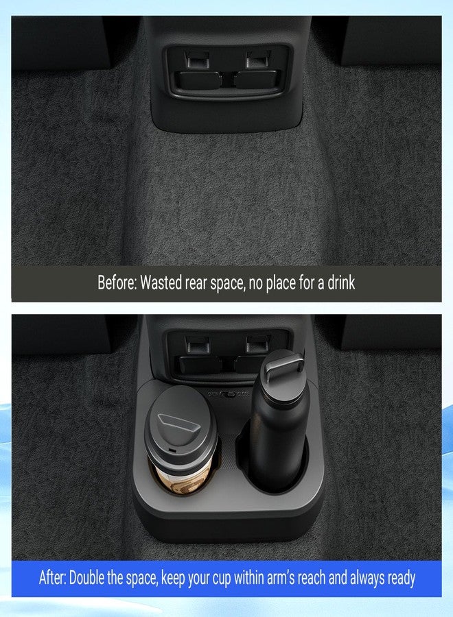 PTYYDS Rear Dual Cup Holder Compatible with 2021-2024 Ford Bronco 2/4 Door Removable Rear Cup Holder Inserts Not for Sport ABS Drink Stopper Replacement for 2021-2024 Ford Bronco Accessories - Image 3