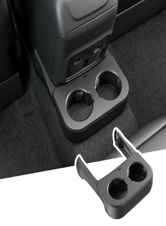 PTYYDS Rear Dual Cup Holder Compatible with 2021-2024 Ford Bronco 2/4 Door Removable Rear Cup Holder Inserts Not for Sport ABS Drink Stopper Replacement for 2021-2024 Ford Bronco Accessories - Image 1