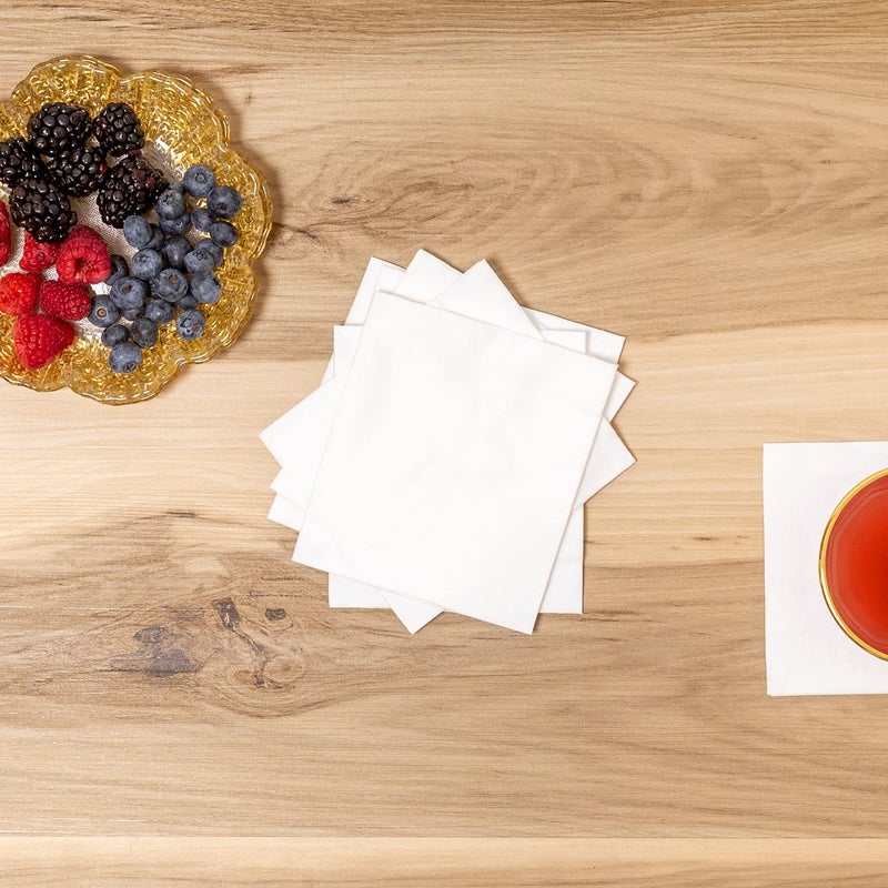 Vietri Vietri Papersoft Napkins Bianco Solid Cocktail Napkins Pack of 20  Set of 6 Spunlace Table Napkins  - Image 3