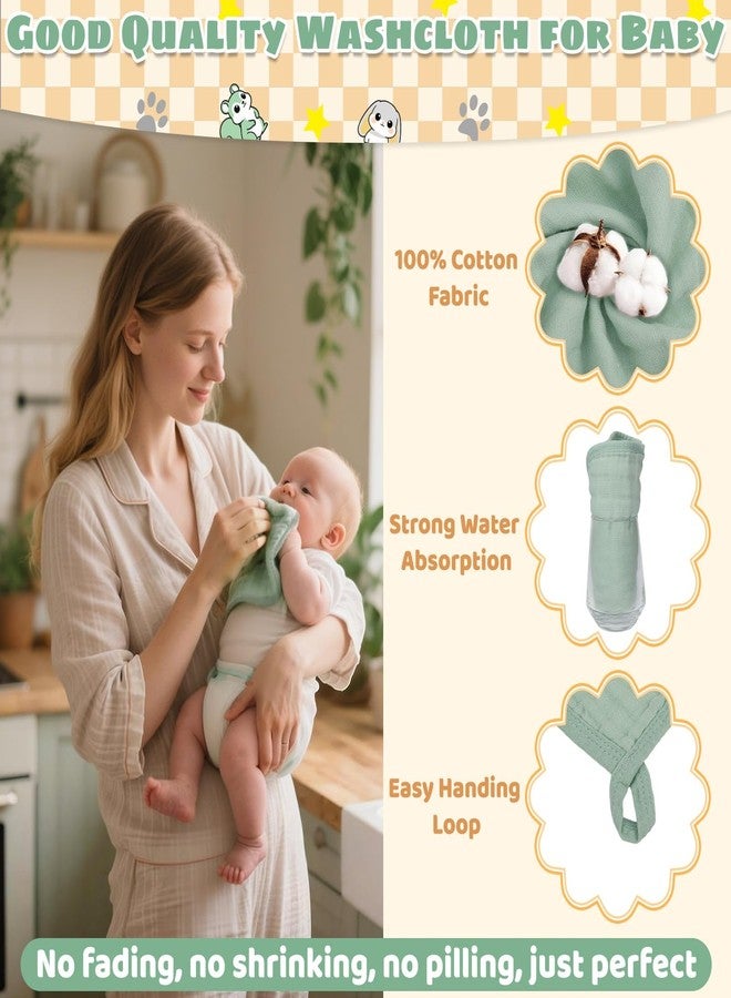 Flasoo 6 Pcs Muslin Hooded Baby Bath Towels Sets - 2 Pack 100% Cotton Baby Towel & 4 Pack Muslin Washclothes- 32x32Inch Baby Towels Cotton for Babies, Infants, Toddlers, 100% Cotton, Bath Essentials - Image 5