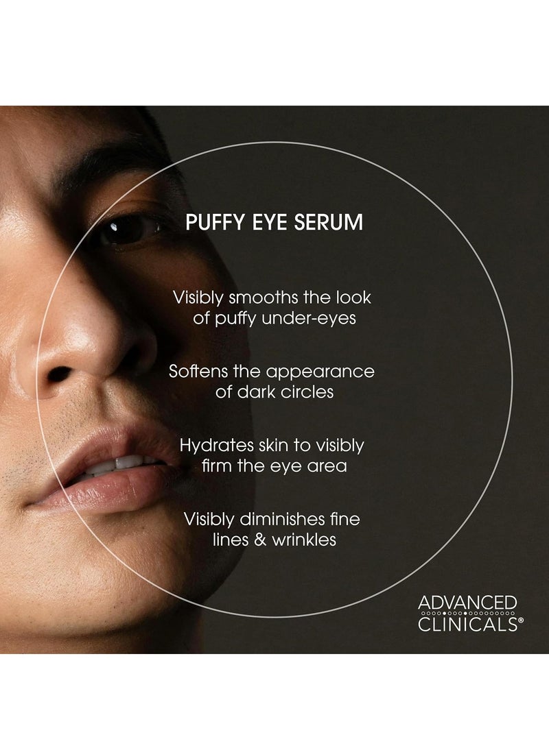 Advanced Clinicals Puffy Eye Under Eye Serum | Visible Anti Aging Brightening Vitamin C + Caffeine Serum Helps Improve Look Of Puffiness, Fine Lines, Dark Circles, & Uneven Skin Tone, 1.75 Fl Oz - Image 2
