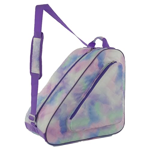 HEXIFUL Skate Bag to Carry Ice Skates, Inline Skates, Roller Skates and Quad Skates for Both Kids and Adults (Watercolor/Purple 010), HXFSKB000 - Image 1