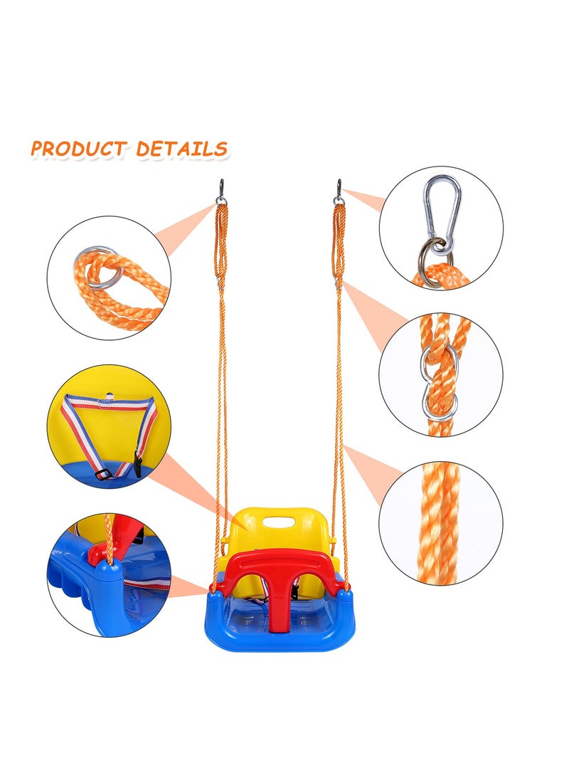 YelaJoy - 4-in-1 Baby Swing Seat with Tray, Toddler Swing, Anti-Flip Snug & Secure Detachable Infants to Teens Kids Swing Seat for Outside Playground, Red - Image 1