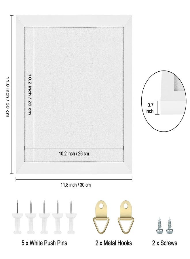 Aitakatta Cork Board Bulletin Board, Cork Boards for Walls with Felt, Small Corkboard with White Frame, Decorative Hanging Pin Board for Home School Office, Vision Board, 11.8x11.8 inches White 1pc - Image 2