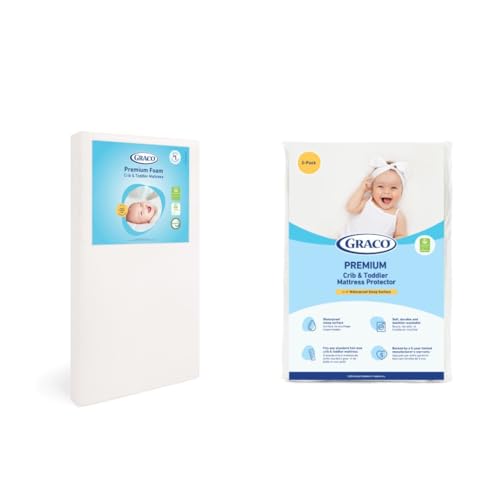 Graco Premium Crib Mattress & Protector Value Bundle (2-Pack) – Includes GREENGUARD Gold Certified Crib & Toddler Mattress, GREENGUARD Gold Certified Waterproof Protector - Image 1