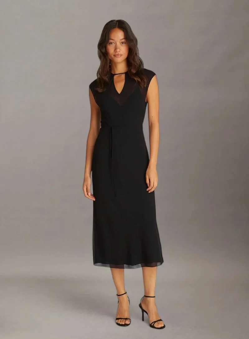 CALVIN KLEIN Georgette Halter Neck Dress