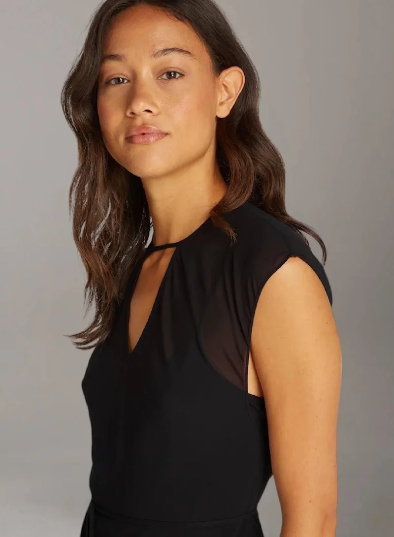 Calvin Klein Ck Black Georgette Halter Neck Dress for Women | Best Price UAE