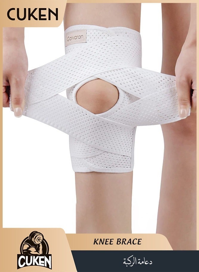 Cuken Knee Brace with Side Stabilizers for Meniscal Tear Knee Pain ACL MCL Arthritis Injuries Recovery, Breathable Adjustable Knee Support for Men and Women(L) - Image 1
