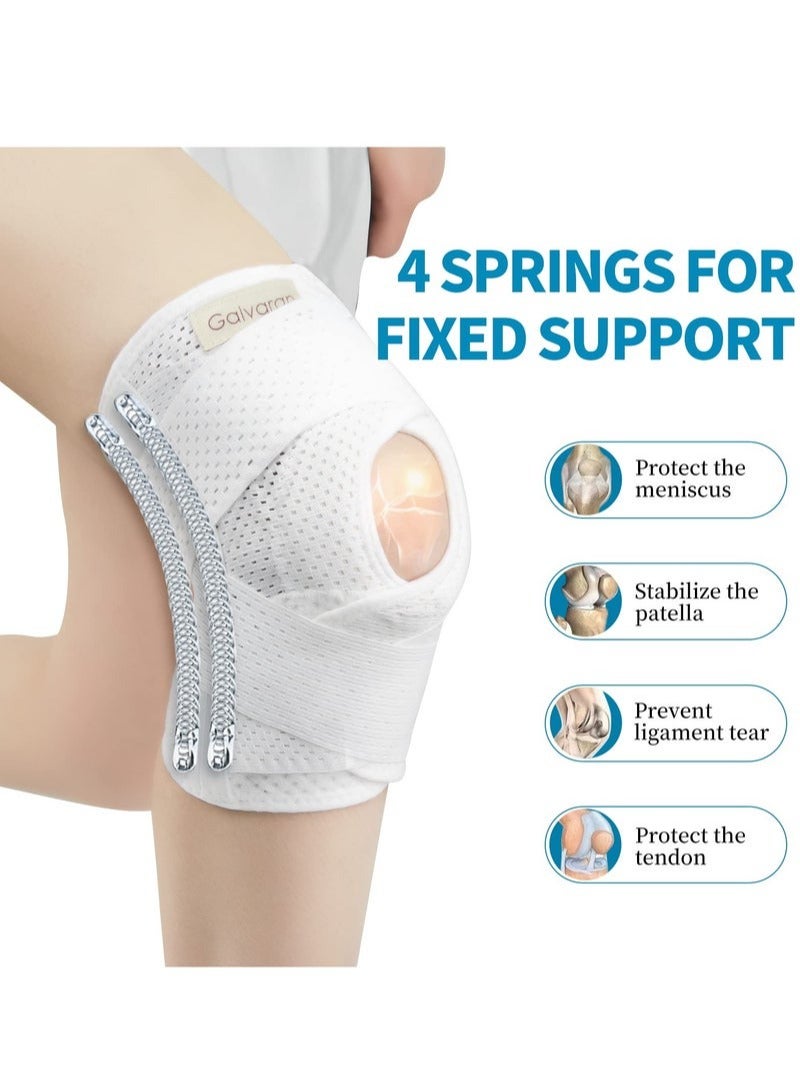 Cuken Knee Brace with Side Stabilizers for Meniscal Tear Knee Pain ACL MCL Arthritis Injuries Recovery, Breathable Adjustable Knee Support for Men and Women(L) - Image 3